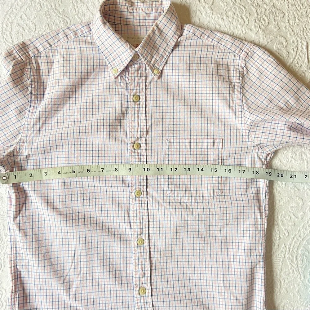 J. Crew Vintage Casual Button Down Shirt in White Pink and Blue Men’s Small